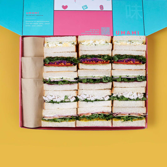 Assorted sandwich platters. The catering company you've been looking for. Order from Melbourne and Sydney's best corporate and party catering service. Free delivery on orders over $200.